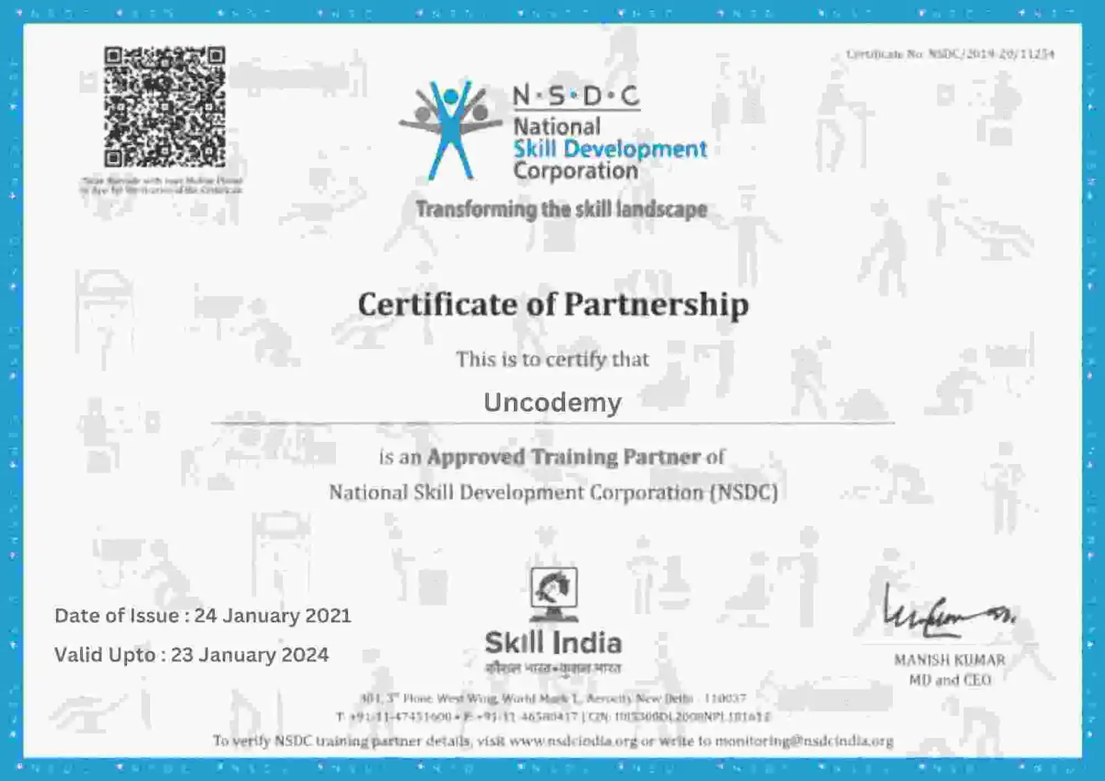 Uncodemy Artificial Intelligence Program Certificate