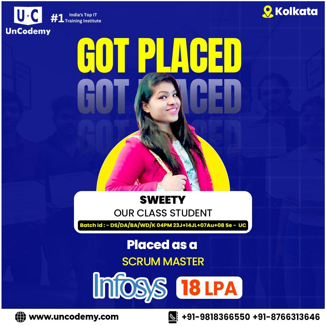Sweety-Placed at Infosys as Scrum Master-18 LPA 