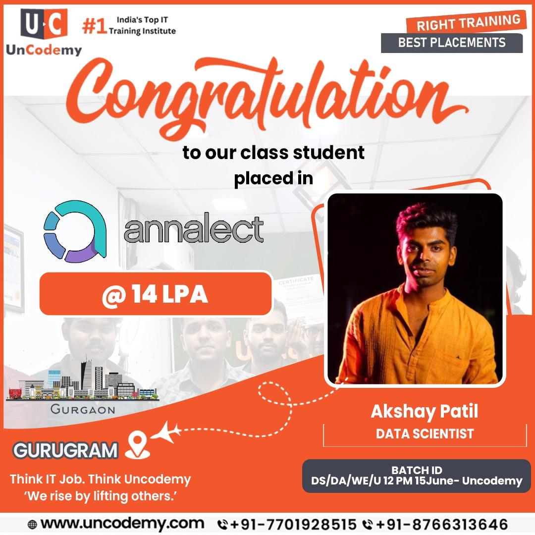 Akshay Patil - Placed as Data Scientist - 14 LPA