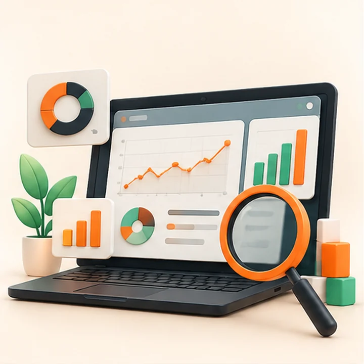 Data Analytics visual: charts and a reporting dashboard