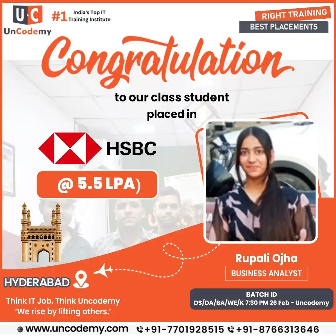 Rupali Ojha, placed as Business Analyst